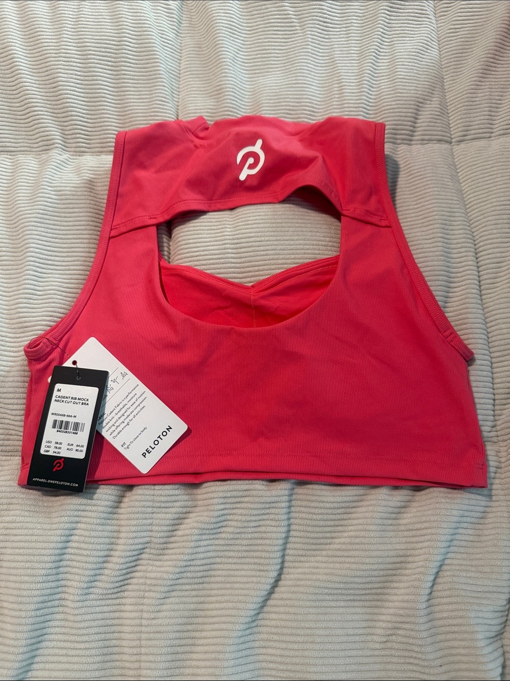 Peloton Pink Cutout Back Performance Sports Bra